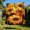 1pc Sunflower Pattern Outdoor Flannel Blanket, Cozy & Warm Soft Te Playful Design, Napping Camping,
