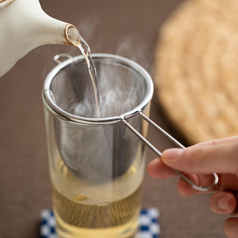 Stainless Steel Tea Strainer Coffee Herb Spice Filter Diffuser Fine Mesh Colander with Handle Reusable Anti-Scald Tea Infusers