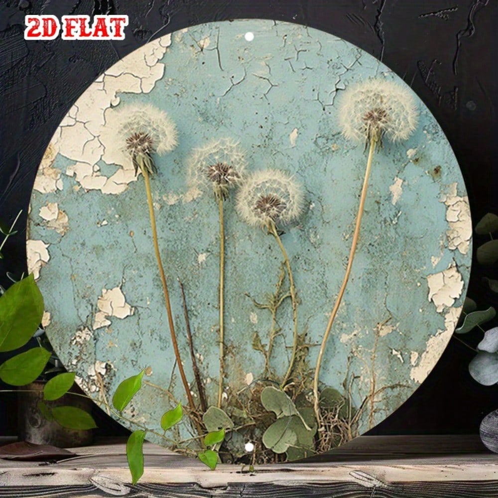 

3D Dandelion Metal Art Sign Home Decor Wall Aluminum Round Panel 20x20 різнокольоровий