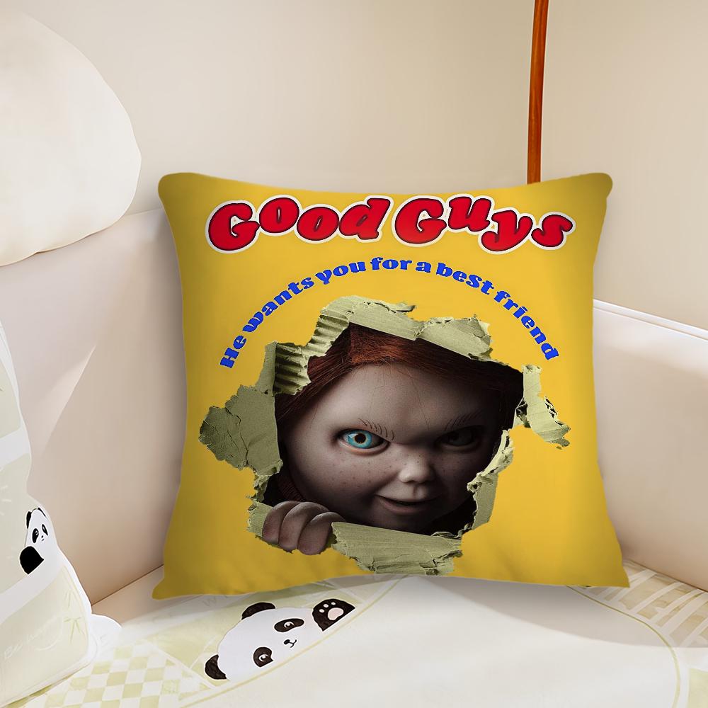 Movie Chucky Childs Play Cushion Cover Pillow Case Plush Fabric Soft Double Sided Print Sofa Cushion Cover Throw Pillow Covers