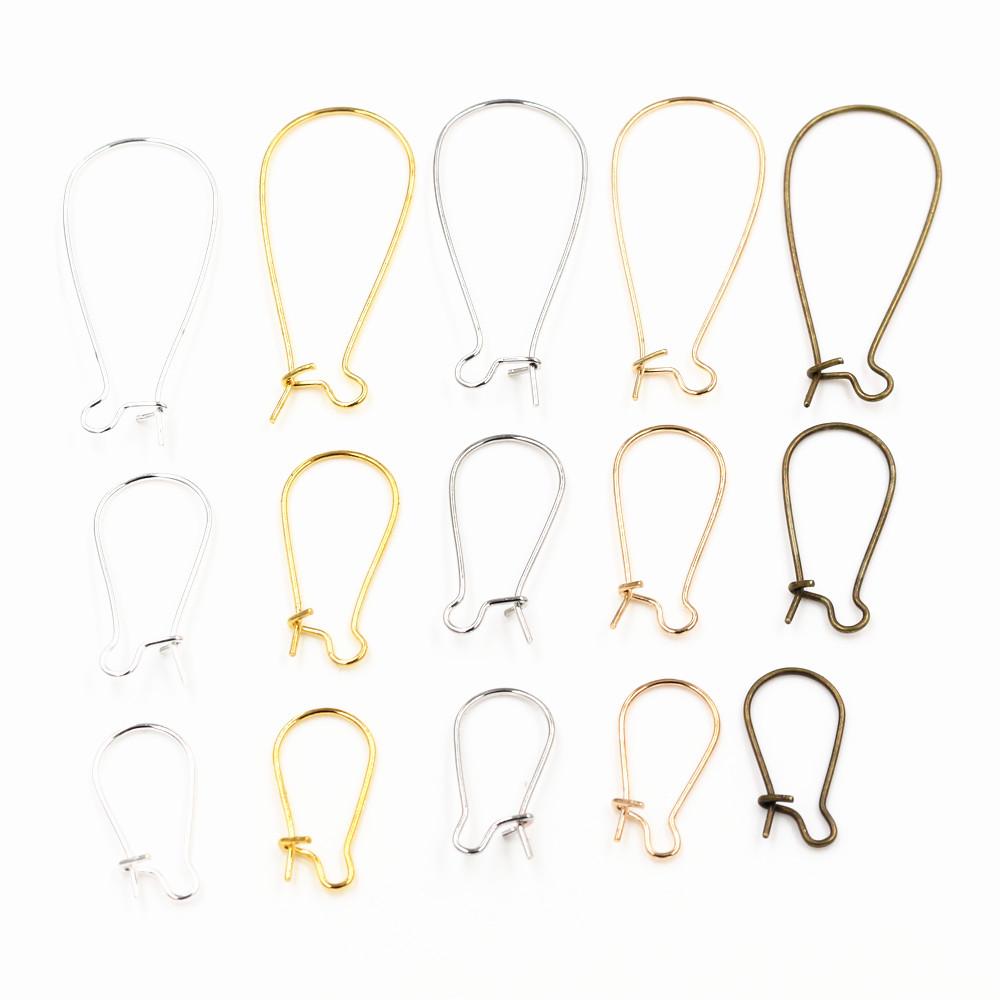 100pcs/Lot 11x24mm/16x38mm/9x18mm Silver Plated /Rhodium/Gold Color Earring Hooks Earring Ear Wires Findings DIY Jewelry Making