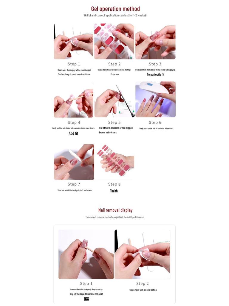 Trending UV Gel Nail Stickers: 3D Hot Stamping, Semi-Cured Light Therapy Design