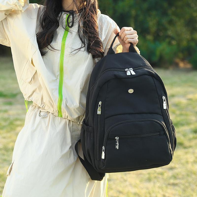 Women's Solid Color Backpack Travel Backpack Student Schoolbag