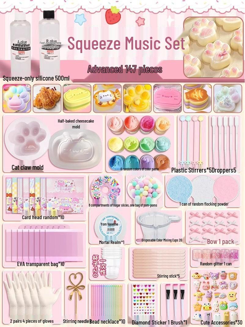 

Набор силиконовых форм для снятия стресса своими руками: Вдохновленная музыкой ручная работа из глины для девочек