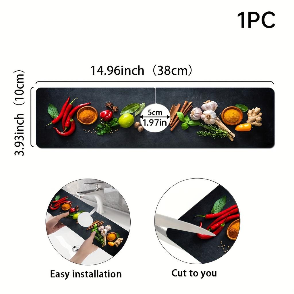 1Pcs Quick-drying Fruit Drying Pad, Very Suitable For Home Decoration And Bathroom, Faucet Absorbent Pad, Bathroom Faucet Splash Pad