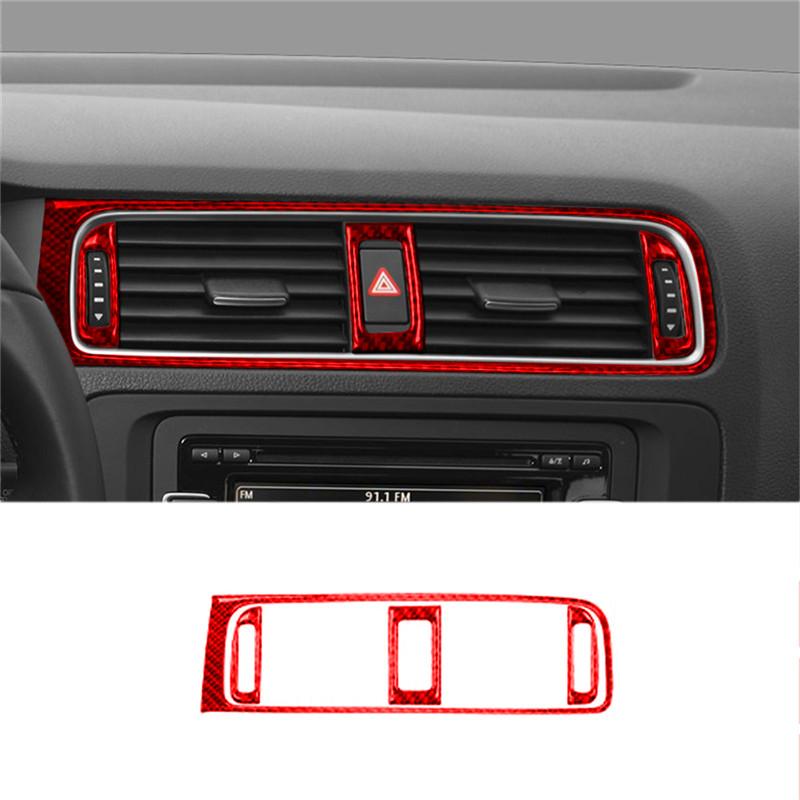 For Volkswagen Jetta 2011 2012 2013 2014 ABS Carbon Fiber Car Center Control Interior Decoration Sticker Car Accessories