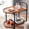 Homlly 2-Tier Walnut Mobile Rolling Kitchen Trollery Cart with Wheels