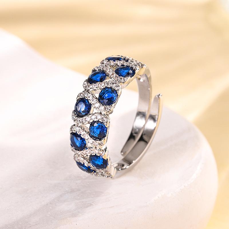 Jewelry Copper Bottom Gold-Plated Simulation Sapphire Red Corundum Ring Retro Wind Diamond Ring