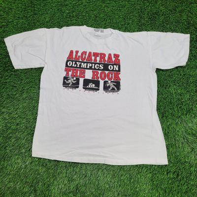 Vintage Funny Alcatraz Shirt L/XL 23x26 White