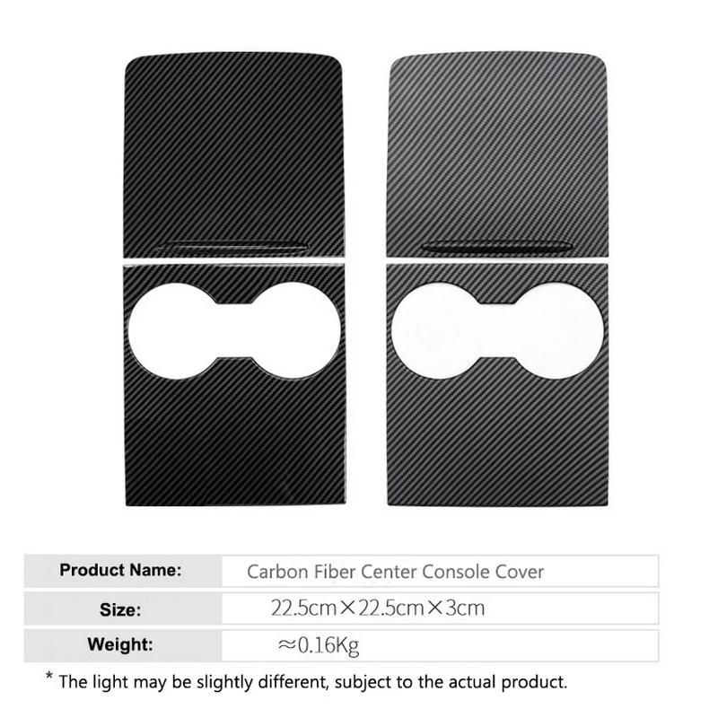 Ultra-thin Center Console Cover For Tesla Model Y 3 2023 Glossy Carbon Fiber Central Control Panel Trim Interior