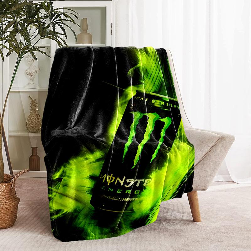 1pc Blanket - Monster Energy LOGO Print Design, Lightweight Blanket for Sofa, Bed- Soft &Warm, Gift for All Seasons