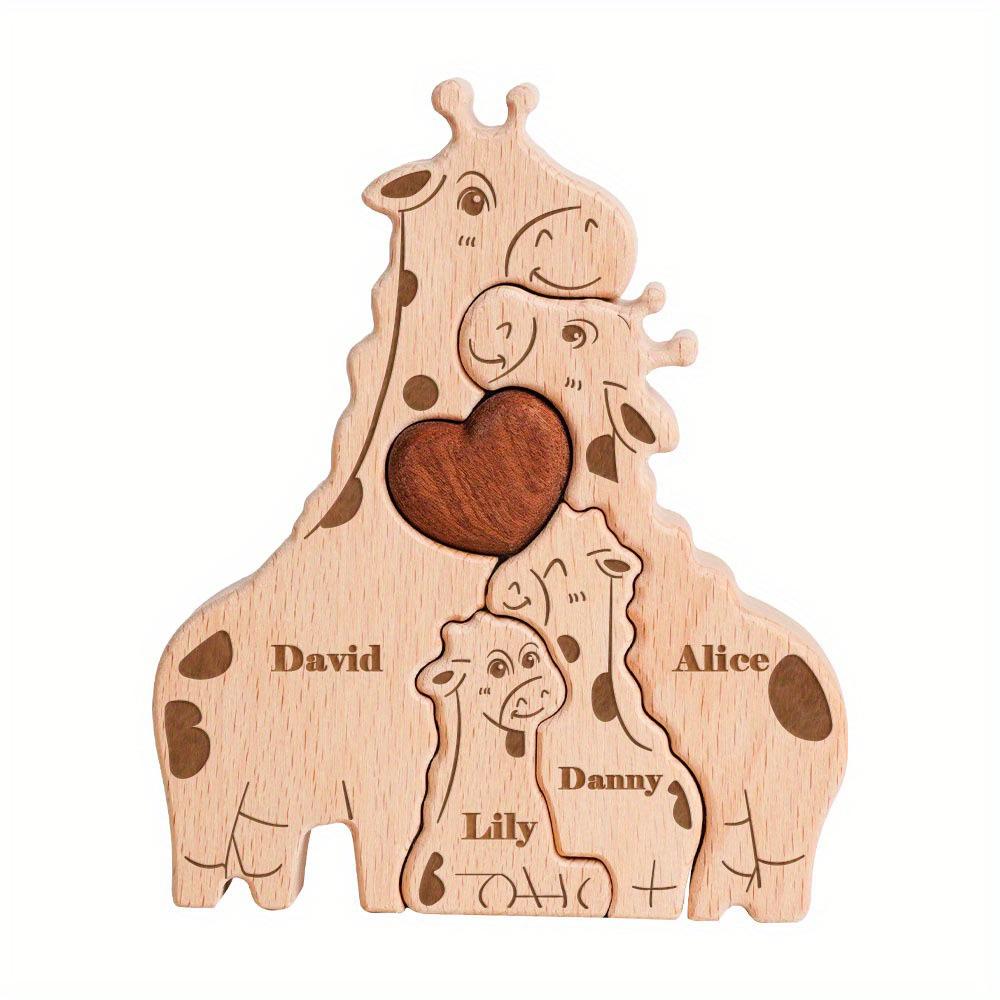 Cross-Border Wooden Little Penguin Family Puzzle Ornament - Festival Gift & Warm Family Decoration