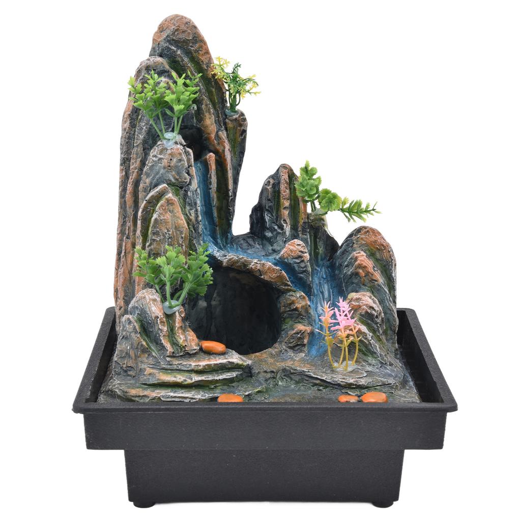Rockery Stream Tabletop Fountain with Atomizer Pump for Home Office Bedroom Desk DecorationEU Plug