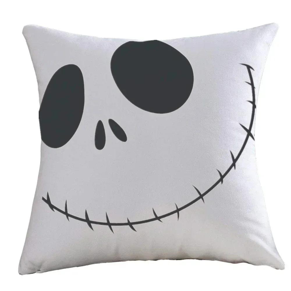 Halloween Happy And Cute Ghost Pumpkin Bat Print Cushion Cover Home Living Room Sofa Decoration Pillow 45X45Cm