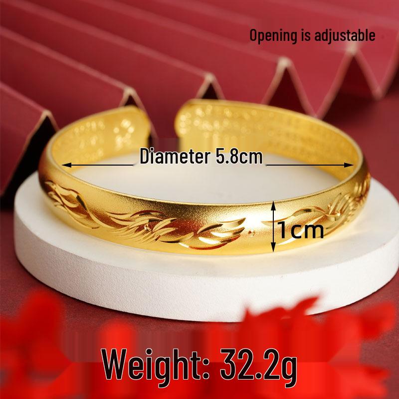 Vietnamesischer Sandschmuck Armreif mit Herzsutra: Langlebiges, sternförmiges Armband aus Messinglegierung für Damen.