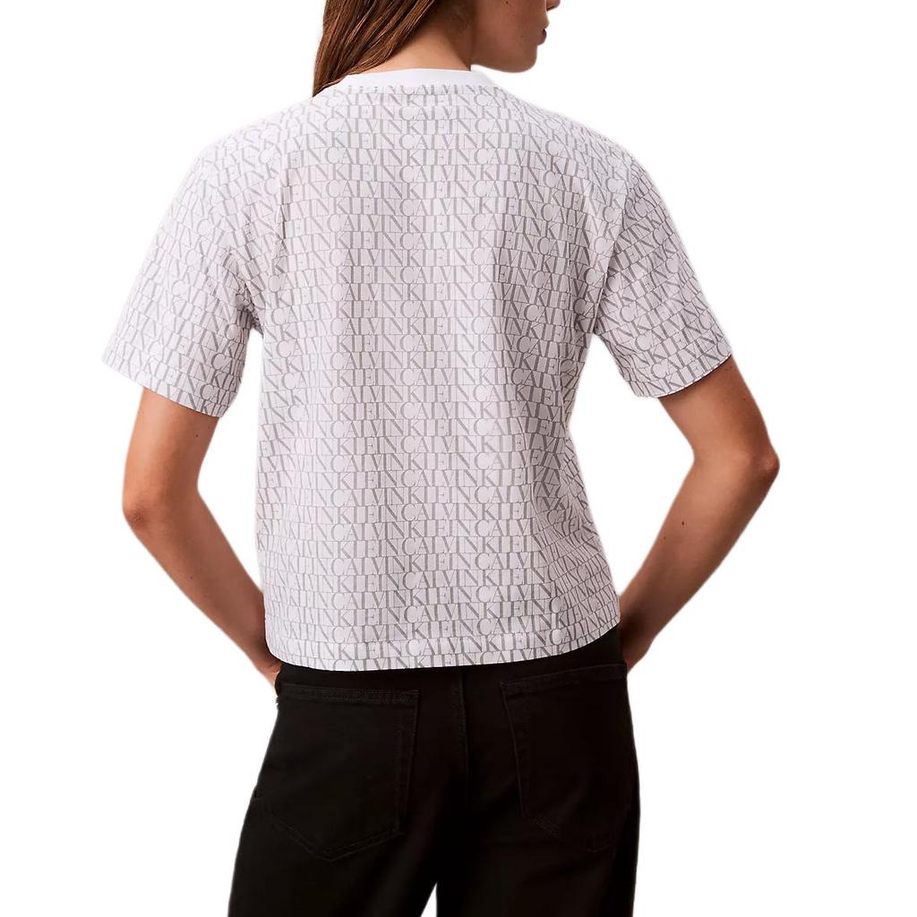 Calvin Klein Soft Breathable Letter Loose Round Neck Short Sleeve T-Shirt Women tops 47C807G-YAA