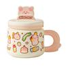 Cute Cartoon Cute Pet Doodle Animal Mug Office High value Water Cup Mobile Phone Stand Student Ceramic Cup
