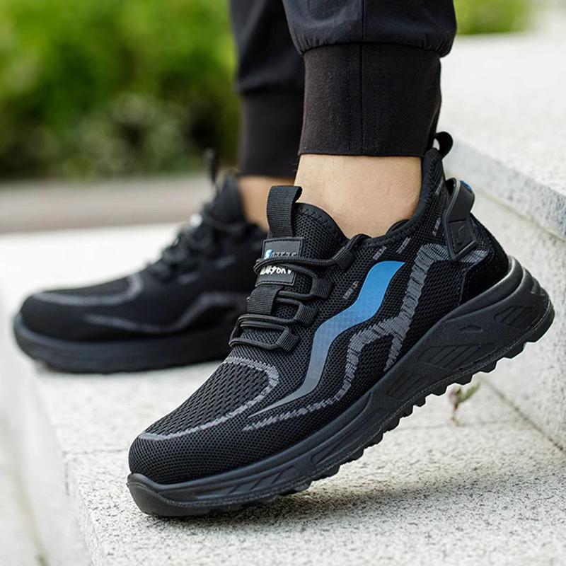 plus size men fashion breathable steel toe cap working safety shoes summer worker safe boots insulated sneakers protect footwear