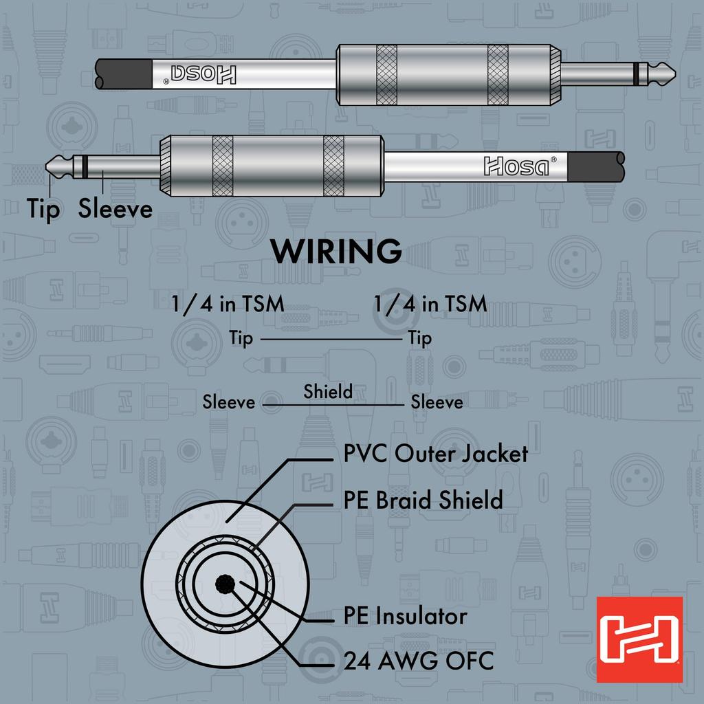 Hosa Shielded Cable GTR-210 3m SS