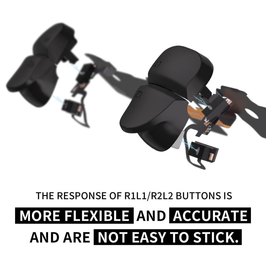 EXtremeRate Mikroschalter Starke Version Clicky Hair Trigger Kit für Kompatibel mit PS5 Controller Schulter Ergonomisch Gestalteter Mikroschalter Bumper