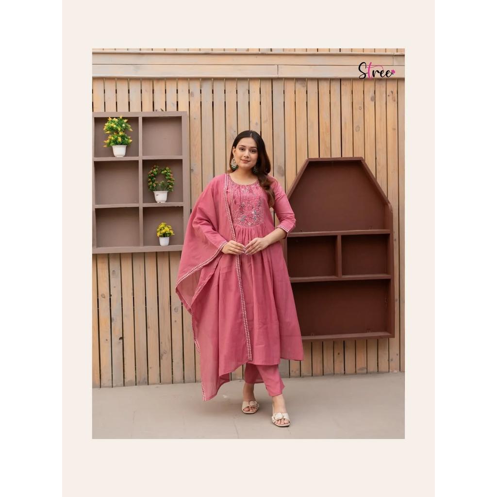Indian Wedding Wear Kurti Pant Dupatta Set Designer Anarkali Ethnic Kurta Set