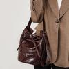 Fashion Versatile Bucket Bag Trendy Tote Big Bag Commuter Leather Women's Bag Hand Grab Shoulder Bag