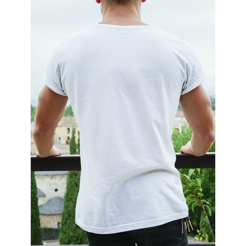 European sizes Men's Oversized Fit Suitable for: Casual Streetwear T-Shirt with Spade A Print - Loose Fit Round Neck