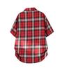 Korean Retro Plaid Plus Size Lapel Short Sleeve Shirt
