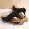 Fashion 2025 New Women Shoes Vintage Flowers Wedges Slipper Women Summer Lightweight Platform Flip Fops Woman Clip Toe Thick Sole Sandal