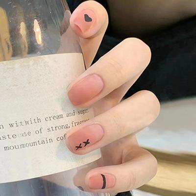 24 Pièces Ongles à Porter Été Ongles Texture Scrub Sucré Cool Vent Ins Ongles à Porter Qualité Premium Tablettes Nail Art
