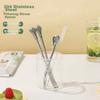 Jingmao Stainless Steel Straw Spoon Combo, Dual-Use for Coffee And Milk Tea, Stirring Spoon, Tea Strainer, Juice Drinking Straw