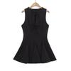 2025 Spring/Summer Women's High-End Vest Dress with Wavy Hem and Bow Detail
