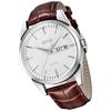 Men's Classic Brown Leather Strap Quartz Analog Watch Waterproof Casual Lightweight Date Display