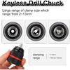 YWBL-WH Multi Keyless Chuck, Keyless Hand Drill Chuck 1/2-20UNF Mount 1~13mm Self-tighten Drill Chuck for Multiple Purposes