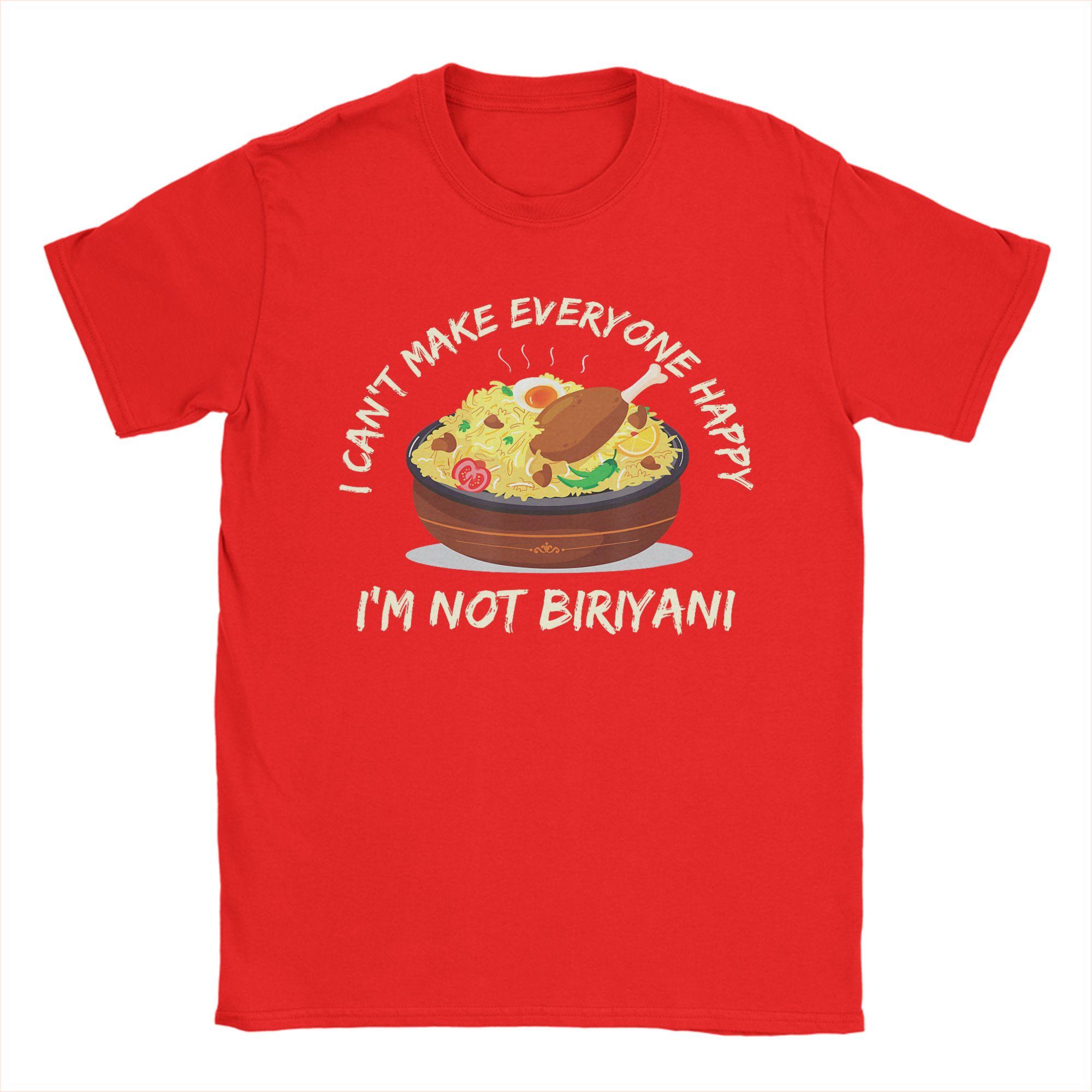 

India pakistan biryani food lovers T Shirt Summer Pure Cotton T Shirts For Couple Casual Tshirt Short Sleeve Vintage Top Tees S