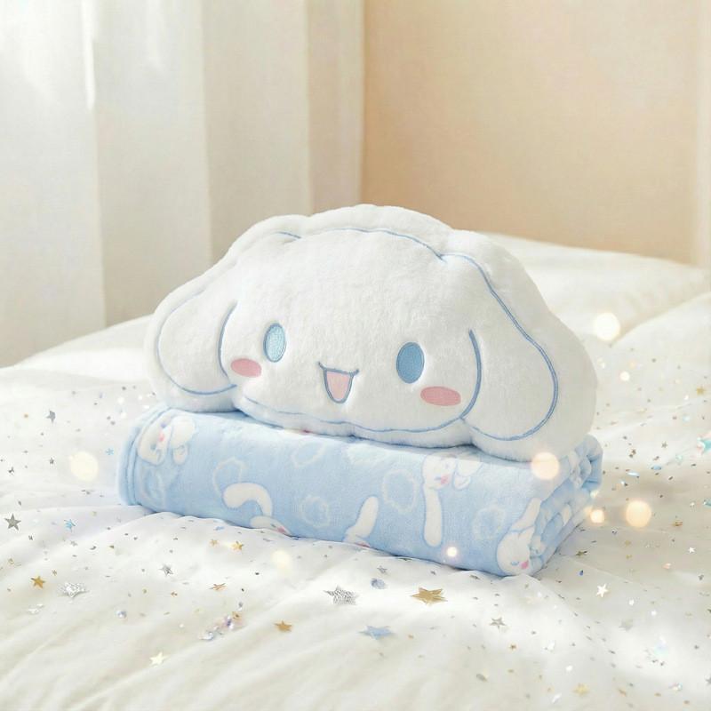 Hello Kitty Car Seat Set Plush Pillow Blanket Seatbelt Shoulder Strap For Kids