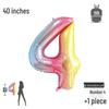 Korean Rainbow Gradient Number Balloon for Kids' First Birthday Decoration
