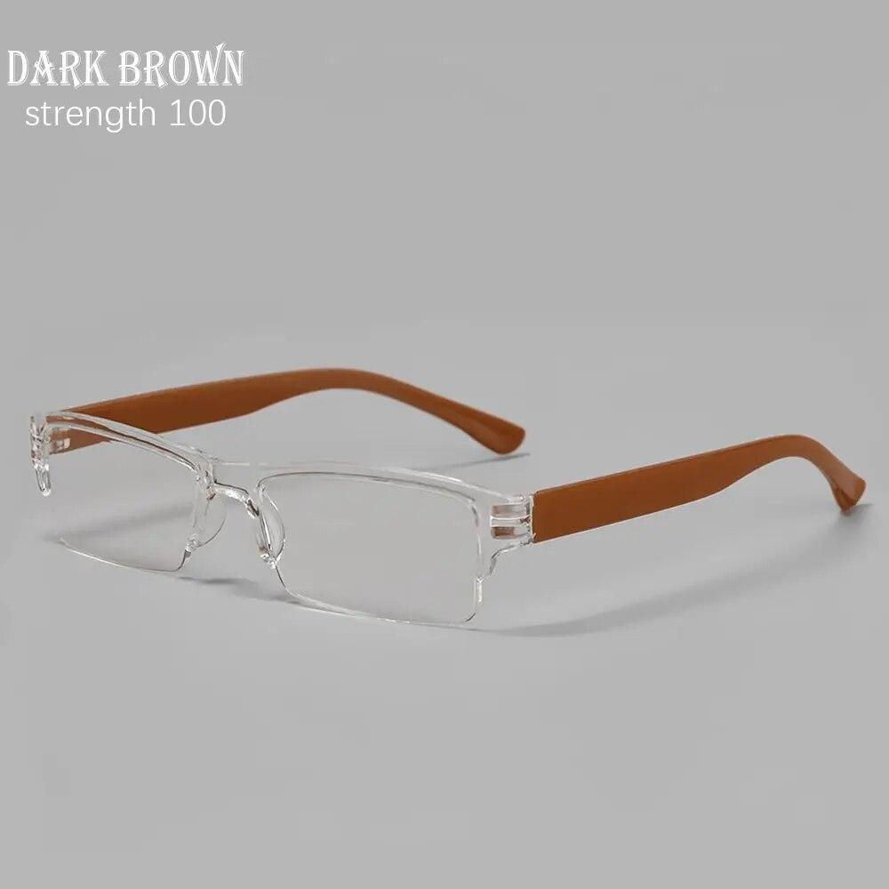 Light Resin Reading Glasses Half Frame Clear Lens 1 0 1 5 2 0 2 5 3 0 3 5 4 0 for Men Women Presbyopic Eyewear