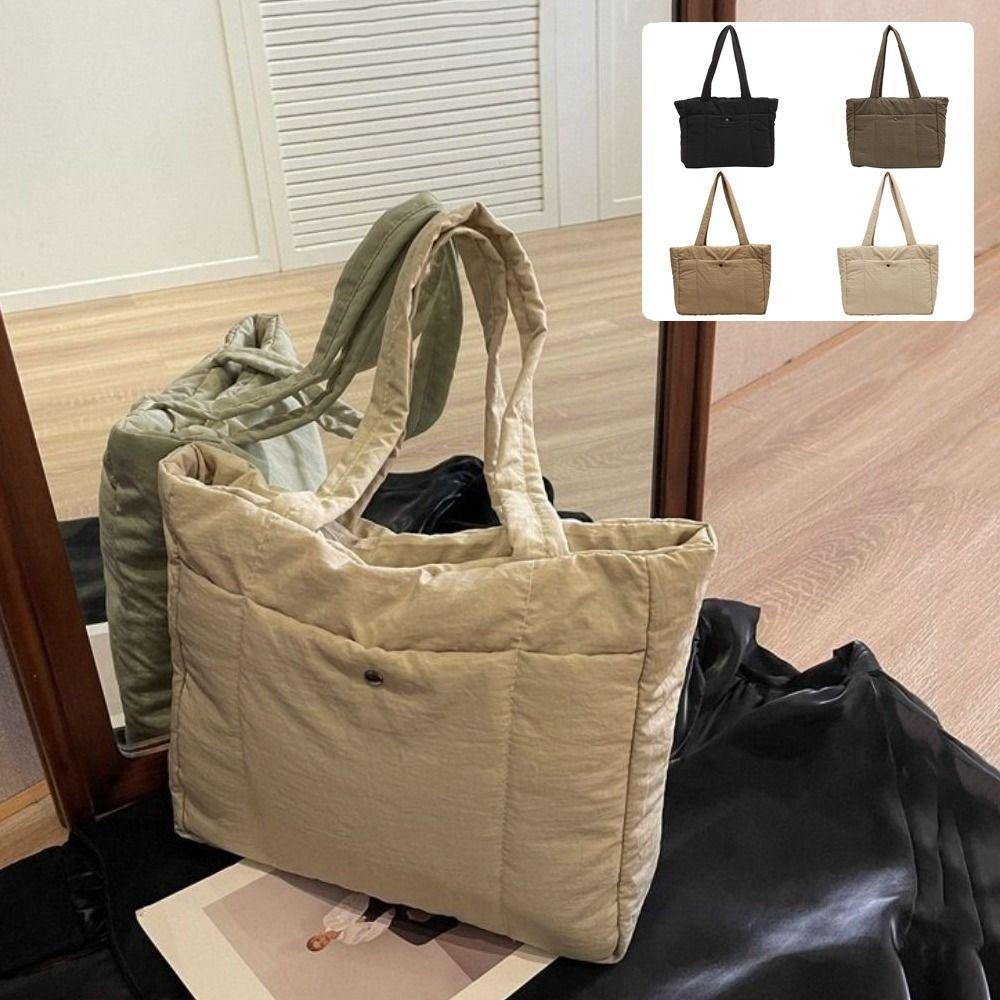Fashion Lady Laptop Handbags Large Capacity Women Cloud Tote Bag Puffer Shoulder Bag  for Winter