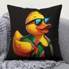 Pillowcase Pc Hawaiian Style Duck Emoticon Printed Holiday Theme Cushion Cover with Hidden Zipper Suitable for Sofa Living