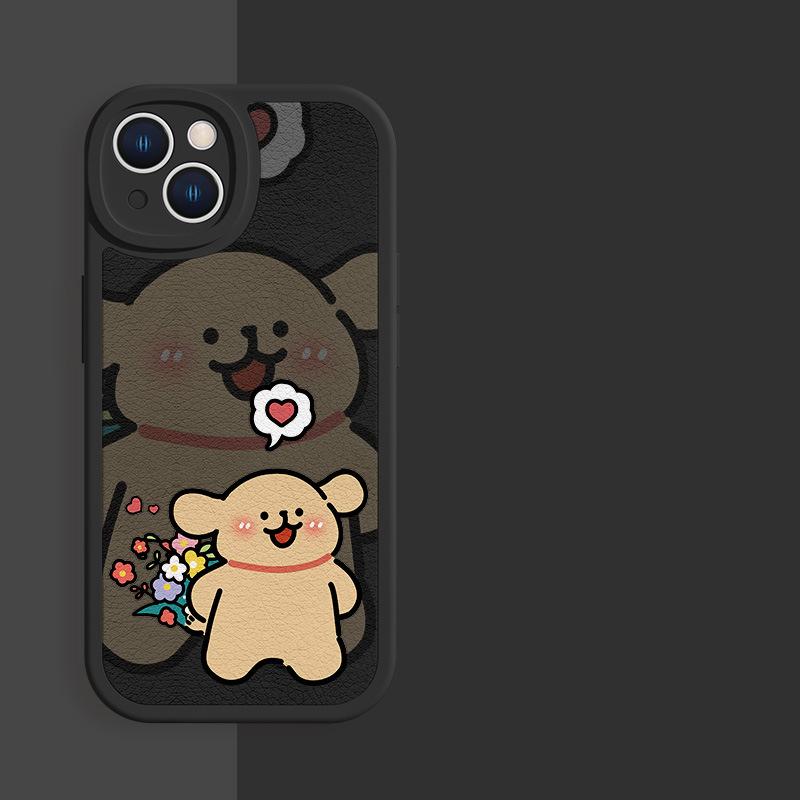 Phone Case For Lovers Couples Fit for iPhone 11 12 13 14 15 16 Pro Max XR X XS Mini 8 7 Plus SE 2020 Clear Case Cute Cartoon Dog