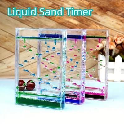 Plastic Casing Dynamic Slime Flow Timer Square Two-color Sandglass Timer  Birthday Gift