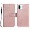 Wallet Case for Redmi Turbo 5 5G - Leather/PU, Rose Gold, With Lanyard