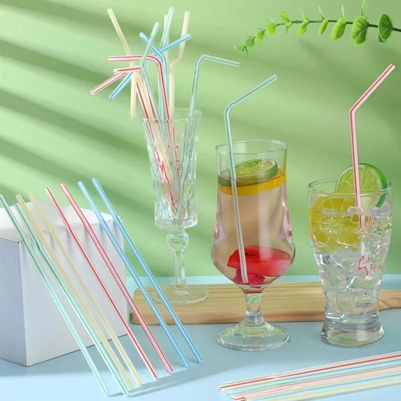 Multi Colored Plastic Pipes Drinking Straws Cola Straws Bars Parties Weddings Kitchens Pajitas Cocktail Straws