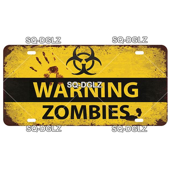SQ-DGLZ Warning Beware Of License Plate WIFI Tin Sign State Wall Decoration Metal Sign Home Decor Painting Plaques Art Poster