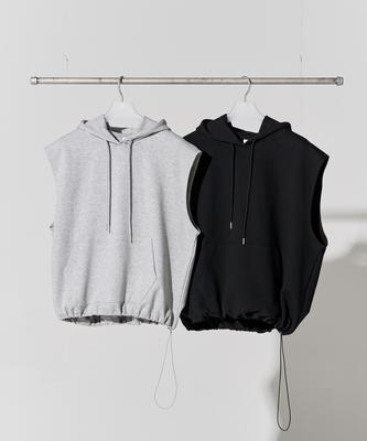 String Hood Sweat Vest [2 Colors]