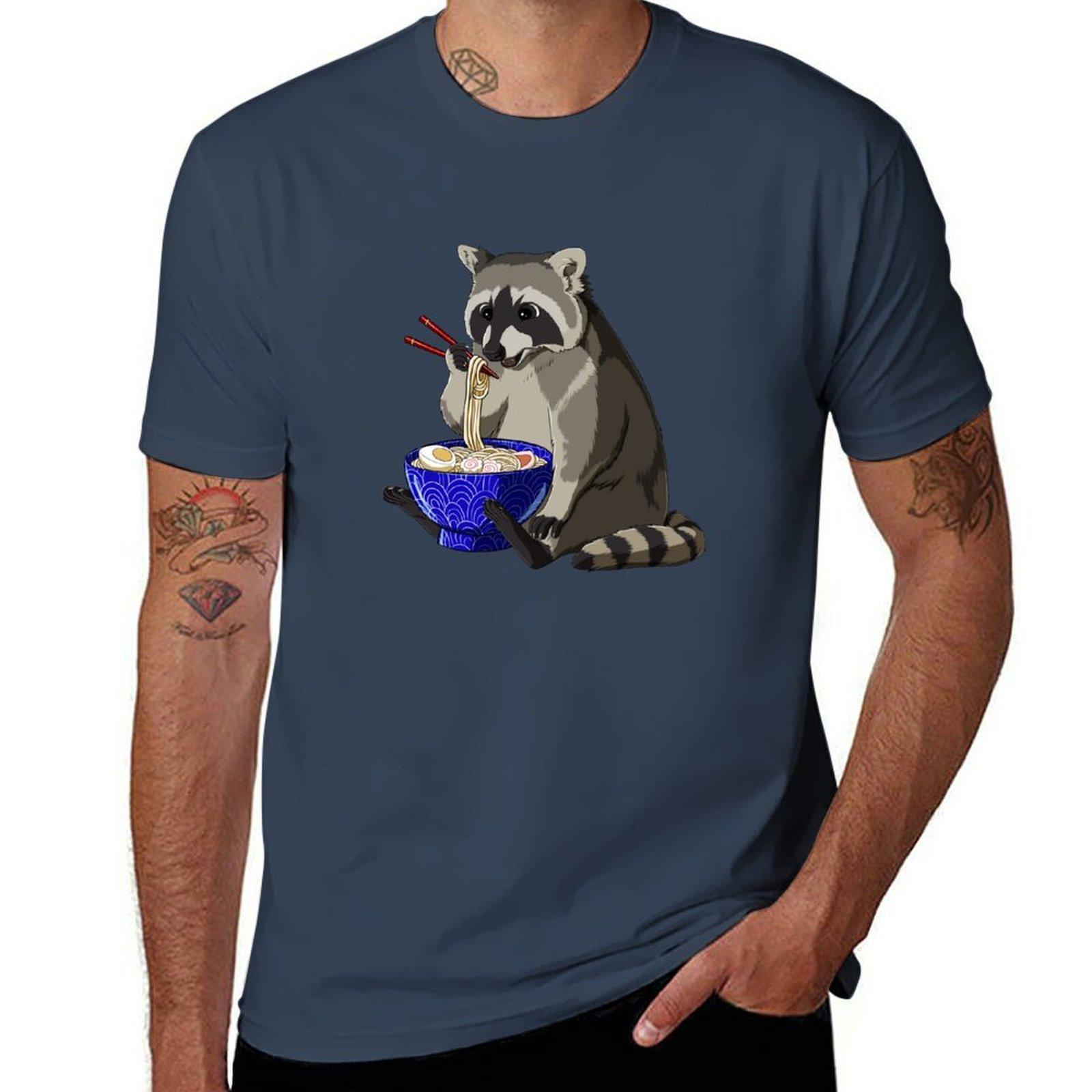 Racoon Raunisex Tshirt Soft Cotton Print Tshirt S