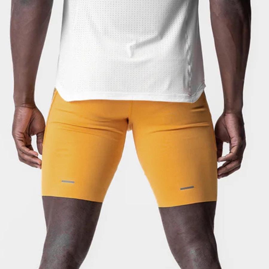 Men's Outdoor Quick-Dry Elastic Training Shorts with Reflective Details