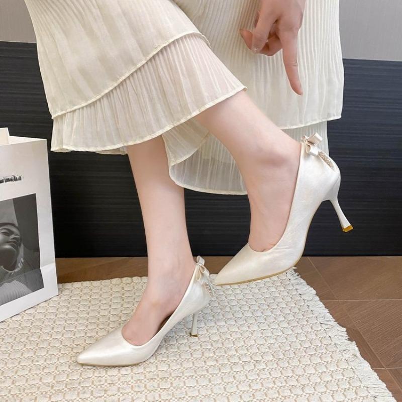Fashion New Silver Pointed Toe High Heels Women's Stiletto Simple Shallow Mouth Sexy High Heel Single Shoes