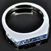 18k white gold ring, Heated Blue sapphire ring, size US6, Diameter 16.5 mm, women ring, engagement wedding ring